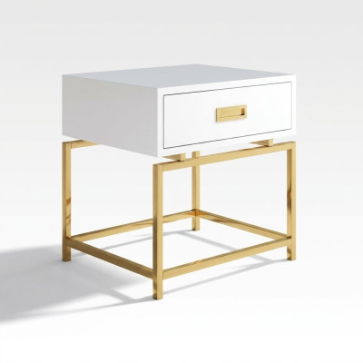 Bedside table, nightstand, dresser, decor, side table, console, high-gloss gold