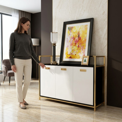 Design dresser cabinet luxury stainless steel dressers cabinet decorative shelf