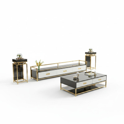Modern design living room wall sideboard RTV shelf + sides
