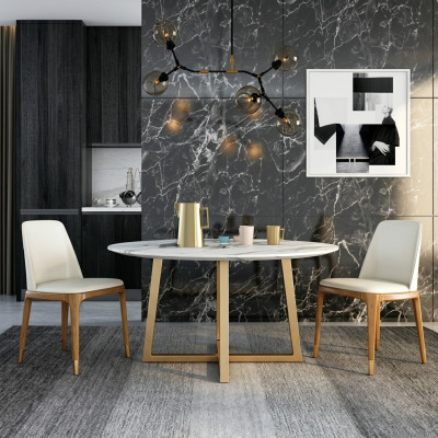 Design dining table round metal round tables living room luxury gold