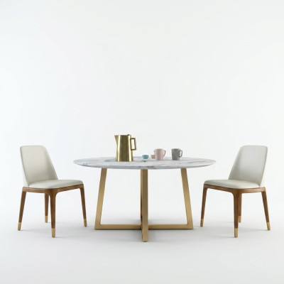 Design dining table round metal round tables living room luxury gold