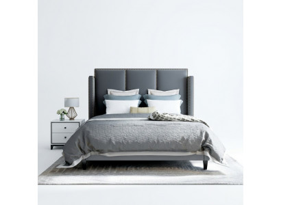 Luxury Leather Bed Metal Gold Design Beds Upholstered Hotel 180x200cm