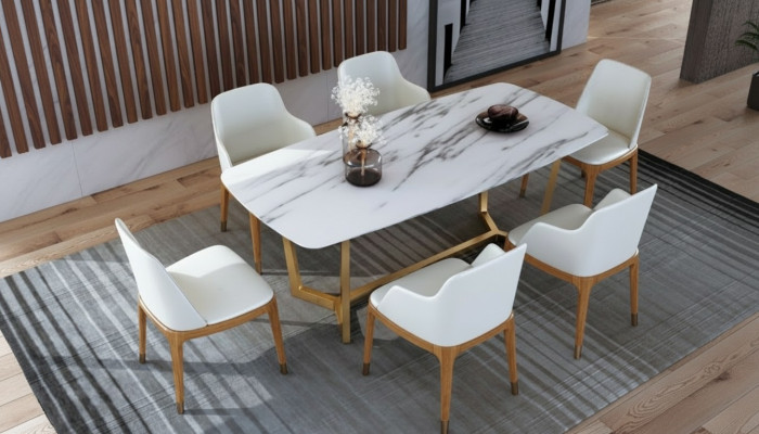 Luxury Designer Stainless Steel Metal Dining Table Tables Living Room 160x90cm