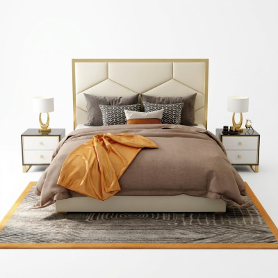 Bed decor upholstery design luxury double hotel beds sleep room leather