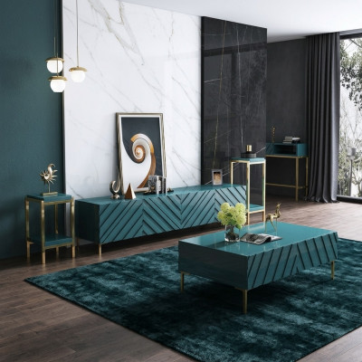 Sideboard 2x Side Stand Coffee Table Designer Living Room Metal