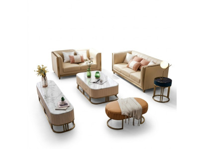 Stainless Steel Metal Furniture Design Living Room Sofa Seat Upholstery Set 3+2+1