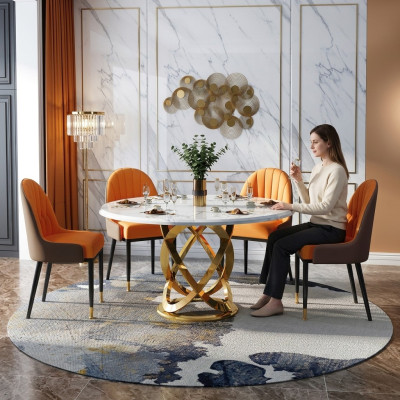High-quality Living Room Round Tables - Round Designer Stainless Steel Table