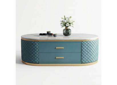 High-quality living room coffee tables - oval designer stainless steel table luxury