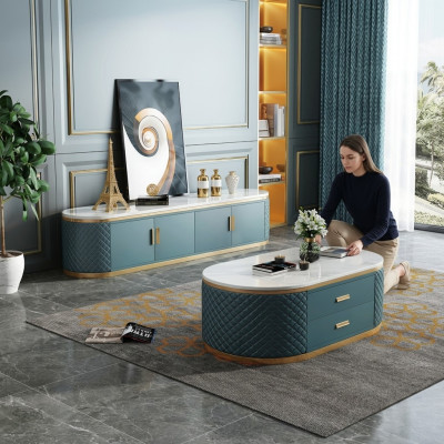 Side cabinet low board side cabinet living room sideboard coffee table 2-piece set