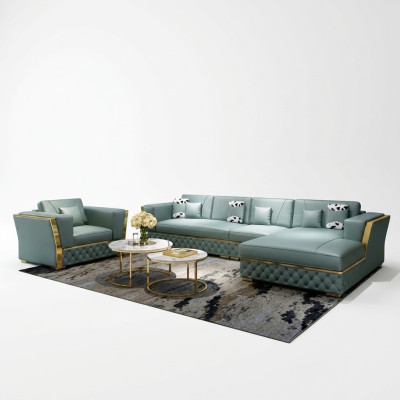 Living landscape corner sofa L-shape armchair set decor suite modern sofa leather