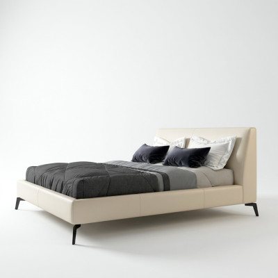 Double bed design bed leather upholstered bedroom marriage Italian