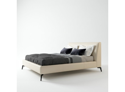 Double bed design bed leather upholstered bedroom marriage Italian