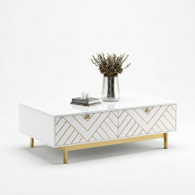 Noble high-gloss coffee table table stainless steel sofa side table USA luxury