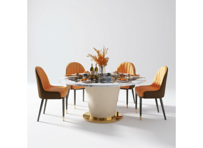 Designer dining room chair set tables armchairs 4x chairs table set
