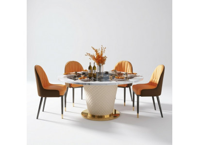 Designer dining room chair set tables armchairs 4x chairs table set