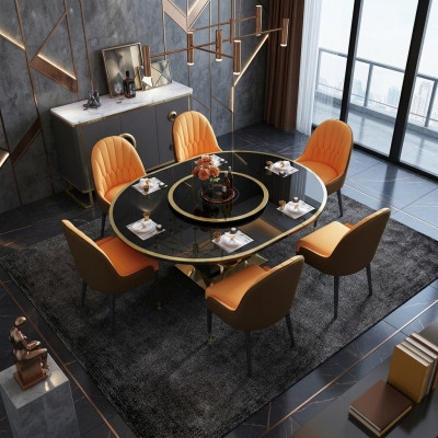 Designer dining table oval glass round tables modern extendable