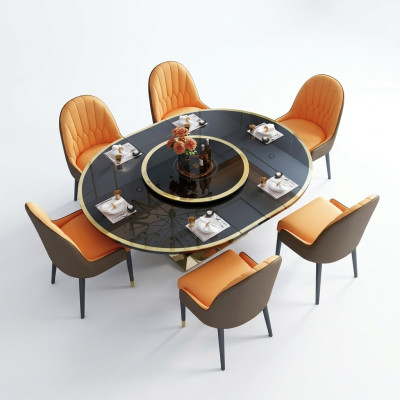 Designer dining table oval glass round tables modern extendable