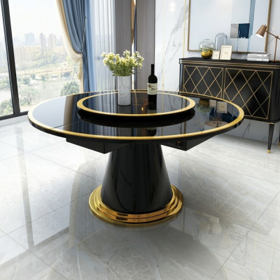 Luxury dining table round dining tables rotating living dining room decor round table