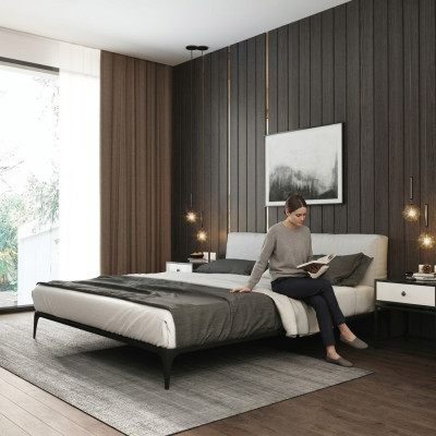 Upholstered bed beds bed hotel upholstered designer double luxury decor design
