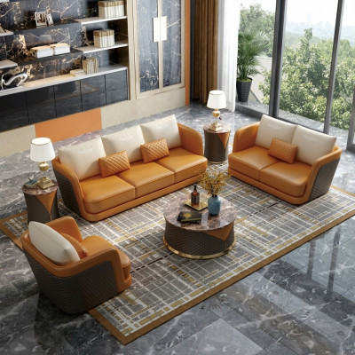 Complete Sofa Set 3+2+1 Seat Upholstered Couch Set Complete