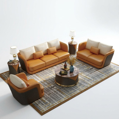 Complete Sofa Set 3+2+1 Seat Upholstered Couch Set Complete