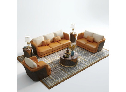 Complete Sofa Set 3+2+1 Seat Upholstered Couch Set Complete