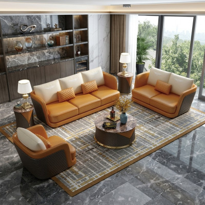 Noble luxury class living room set furniture sofa couch upholstery 6 pcs.