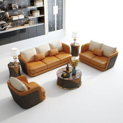 Noble luxury class living room set furniture sofa couch upholstery 6 pcs.