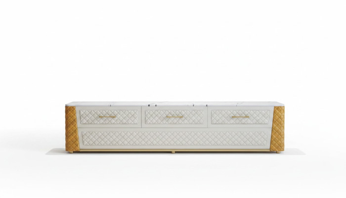 Sideboard TV Lowboard RTV XXL Cabinet Table Living Room Wood Marble