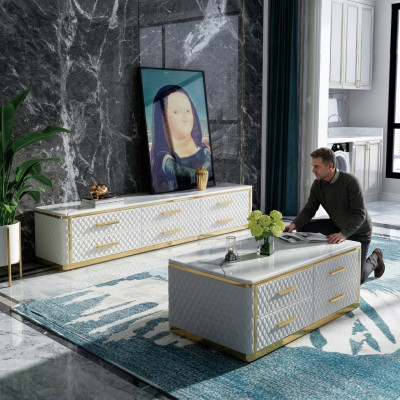 Sideboard TV Lowboard RTV XL cabinet coffee table living room marble