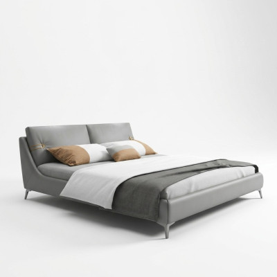 Modern wood bed, noble designer furniture, double beds, new bedroom.