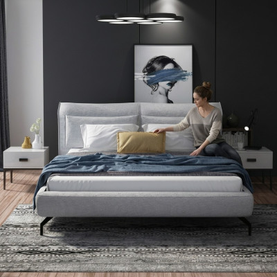 Italian designer furniture bed double bedroom 180x200cm leather