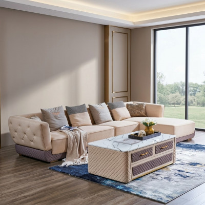 Sectional sofa couch upholstery corner seat living landscape set L-shaped furniture