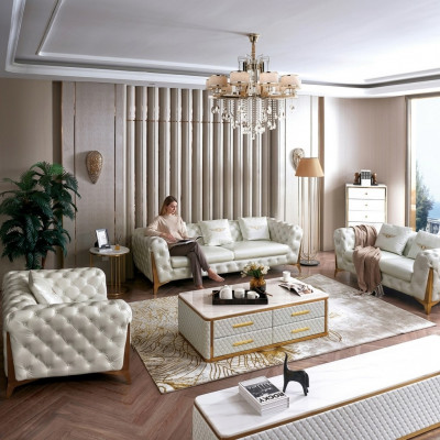 Italian luxury furniture living room seating 3+2+1 sofa set furniture couch