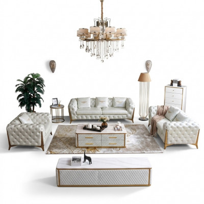 Italian luxury furniture living room seating 3+2+1 sofa set furniture couch