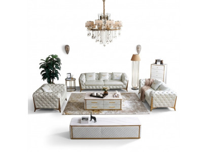 Italian luxury furniture living room seating 3+2+1 sofa set furniture couch