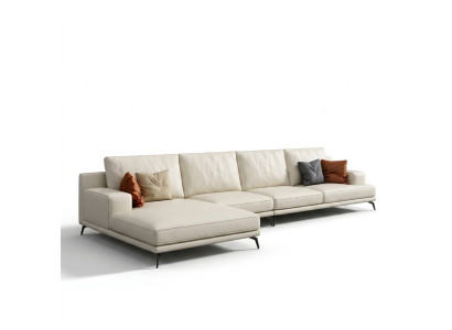 Modern sofa corner set L-shape upholstered seating corner couch + stool Italy