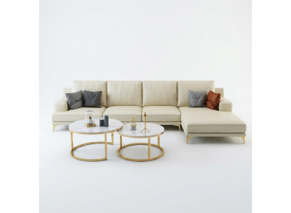 Designer sofa set couch corner sofa with ottoman upholstered living area