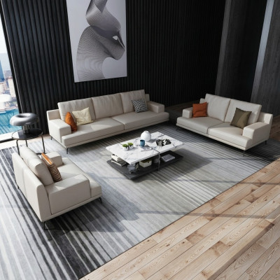 Modern white leather suite 3+2 seater living room exclusive sofas 2-piece set.