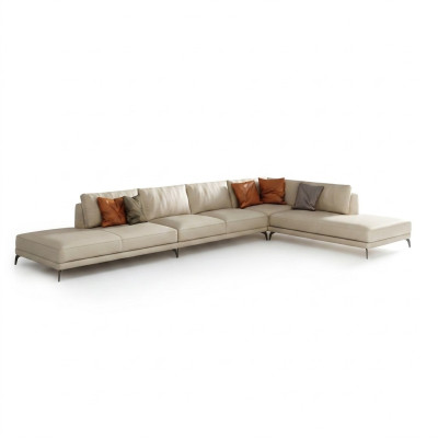 Living landscape L-shape corner sofa couch design upholstery leather suite sofa