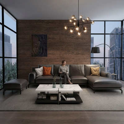 Designer sofa set corner sofa with ottoman upholstery living landscape