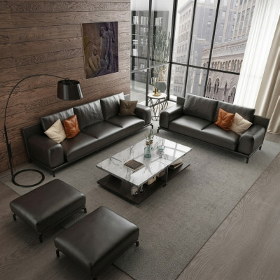 Italian luxury furniture sofa set 3+2 + stool furniture couch sofa 3-piece.