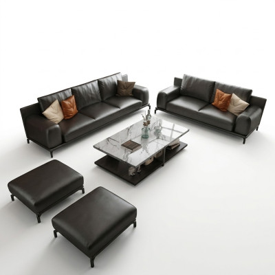 Italian luxury furniture sofa set 3+2 + stool furniture couch sofa 3-piece.