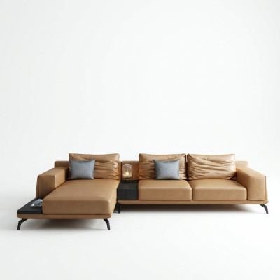 Living landscape L-shape corner sofa couch design leather upholstery set sofa