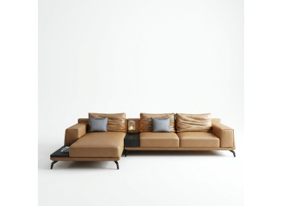 Living landscape L-shape corner sofa couch design leather upholstery set sofa