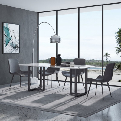 Design dining room set table + 4 chairs seat cushion decor suite tables