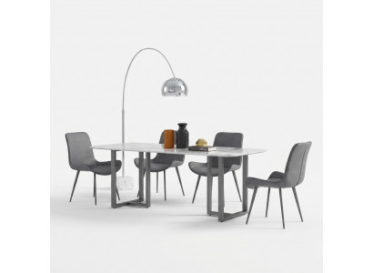 Design dining room set table + 4 chairs seat cushion decor suite tables