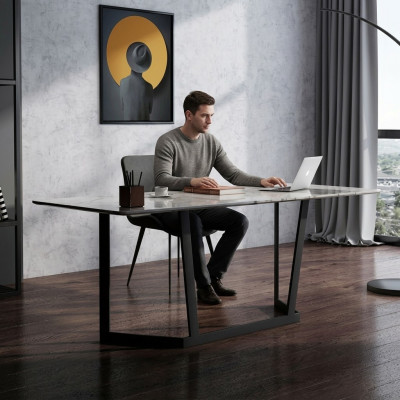 Italian style furniture desk stainless steel designer tables luxury table