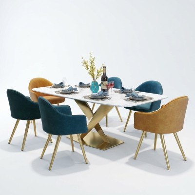 Dining table Italian designer furniture office conference luxury table metal