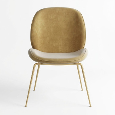 Chair 1x Luxury Design Upholstered Designer Chairs Seat Back Office Dining Room